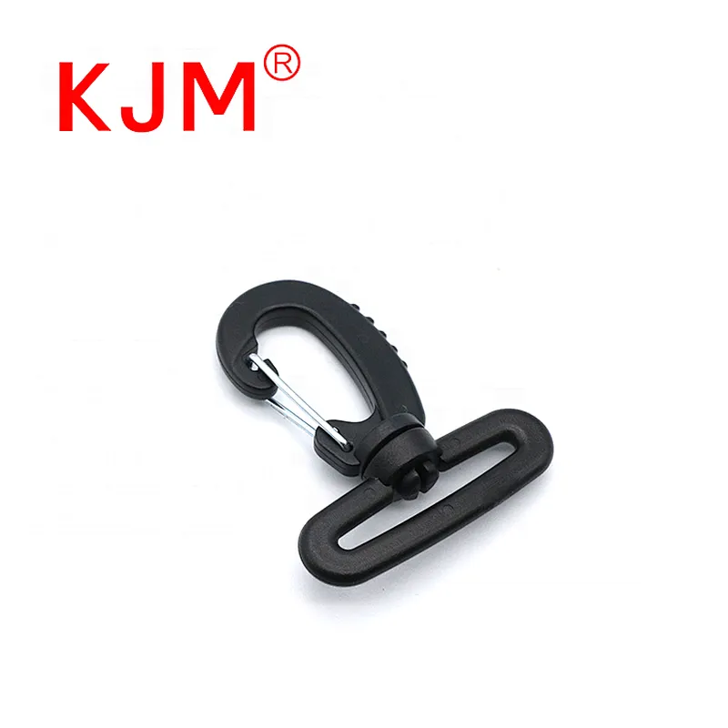 KJM Customized Black  Plastic Swivel Back Snap Hook for Camera Bag Backpack Bicycle Bag