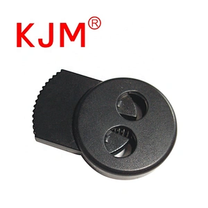 KJM plastic drawstring cord end round flat cord lock for backpack