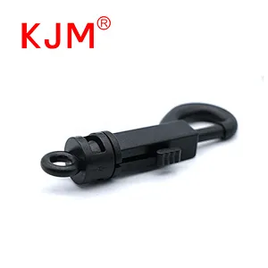 KJM in stock black plastic durable hook for strap webbing 6mm