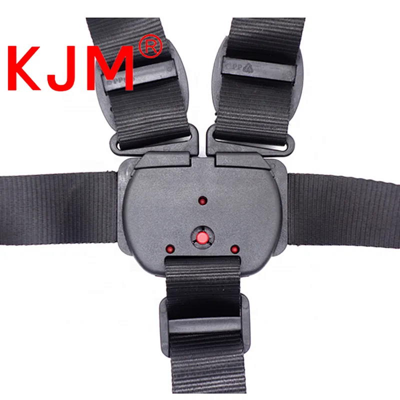 KJM 5 Point Safety Harness Belt with Plastic Center Release Insert Buckles for Baby Pram Stroller