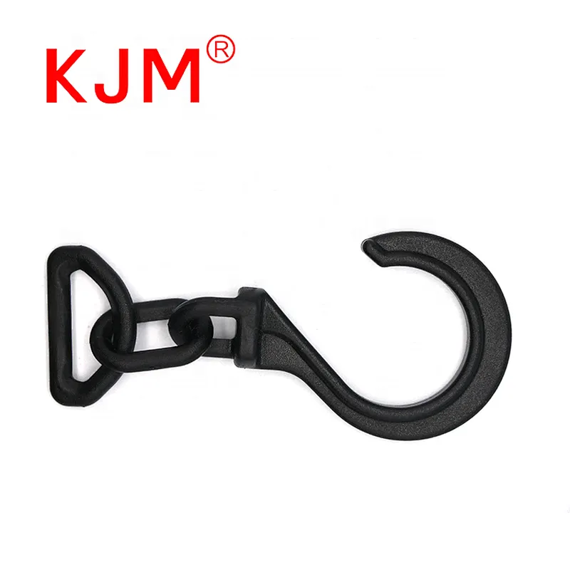 KJM Hot Sale 20mm POM Plastic black mini hooks for Baby Stroller Pram Carriage