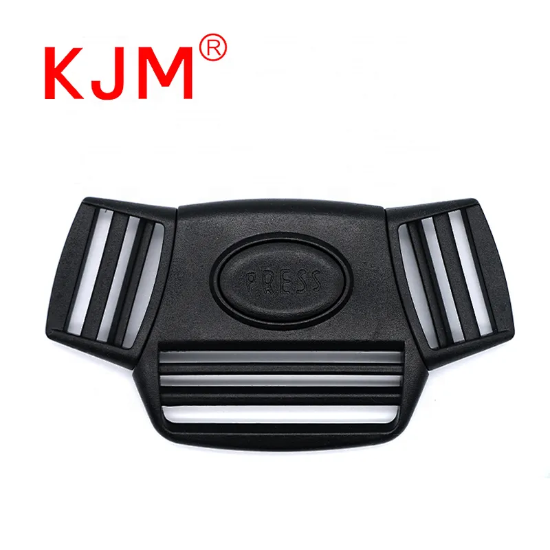 KJM Customized Logo 3 Way Adjustable Side Release Plastic Safety Buckle for Baby Carriage