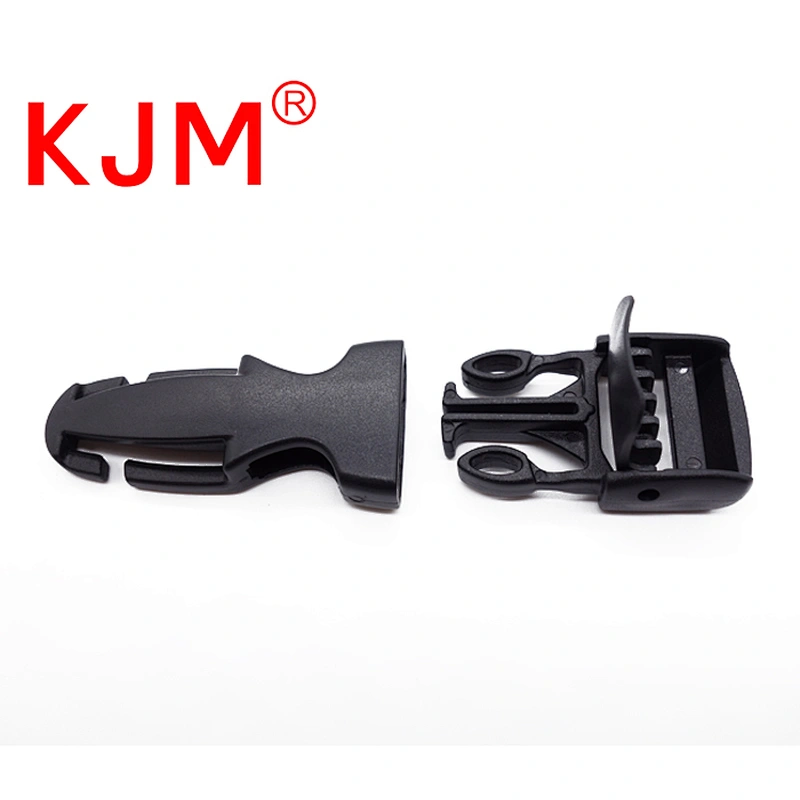Bag accessories Black custom POM plastic strap belt side release buckle for luggage/backpack/suitcase