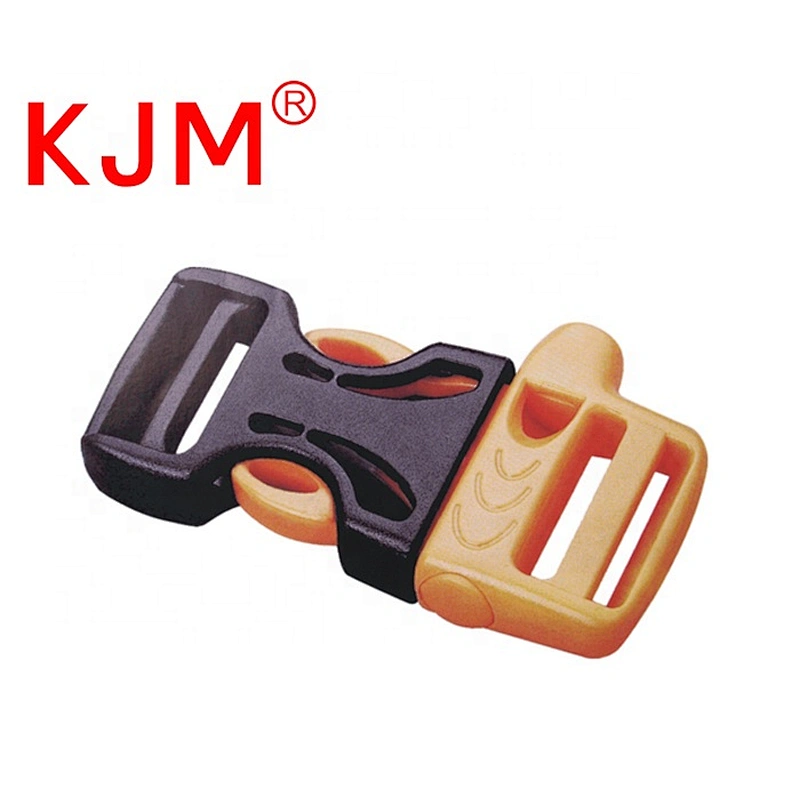 KJM bag accessories wholesale black 3/4 inch POM plastic side release whistle buckle for backpack