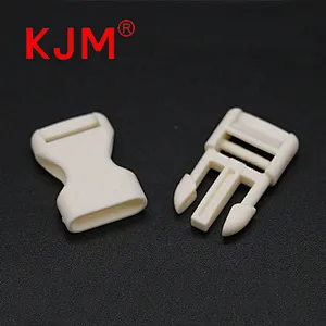 KJM White 12mm Plastic Quick Release Small Flat Buckle Clip for Bag