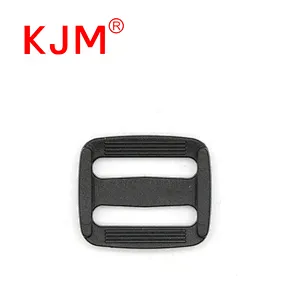 KJM 20mm 25mm 38mm Black Webbing Adjuster Plastic Tri Glide Slider Buckle for School Bag Backpack