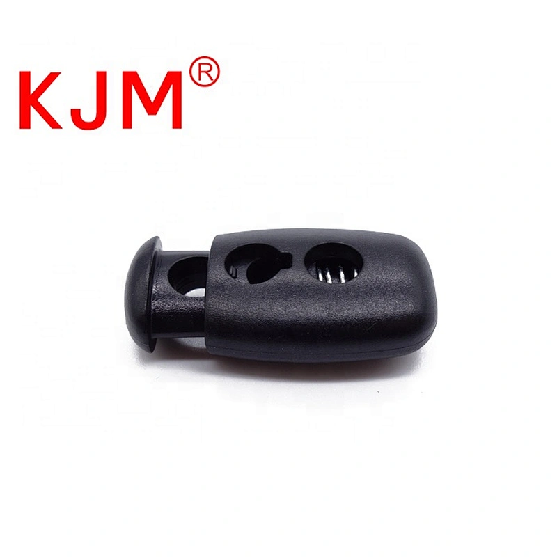Plastic round cord lock with two holes 5mm