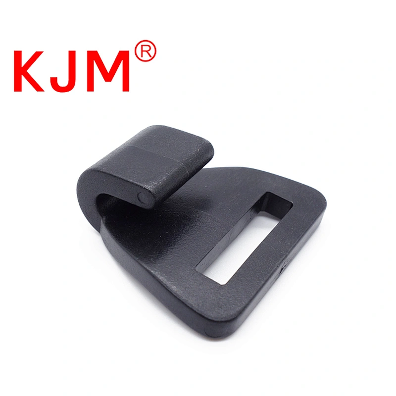 KJM hot sale durable POM 1 inch plastic black mini hooks for strap belt bag suitcase