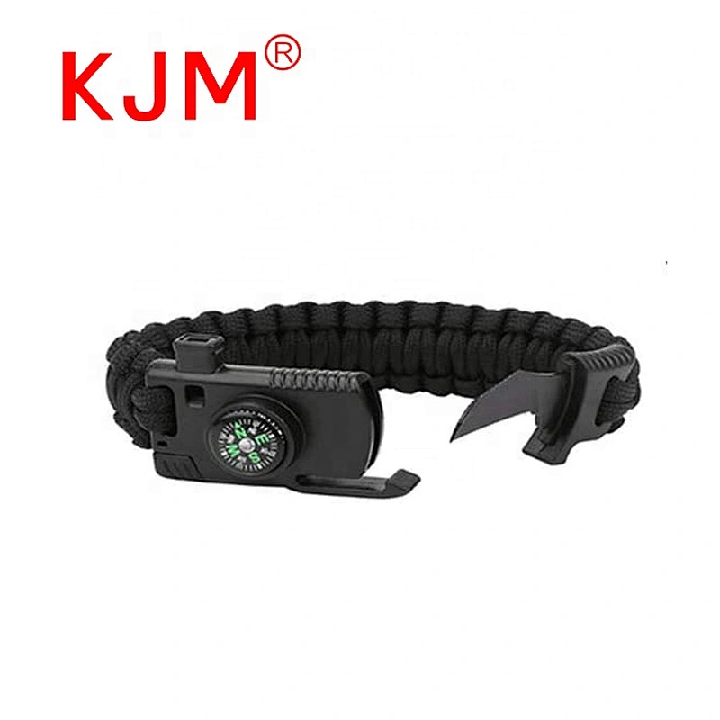 China Factory Plastic Compass Whistle Buckle with Knife for Survival Bracelet