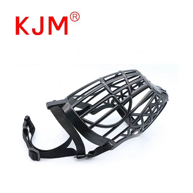 KJM China Factory Adjustable Safety PE Plastic Breathable Barking  Dog Muzzle