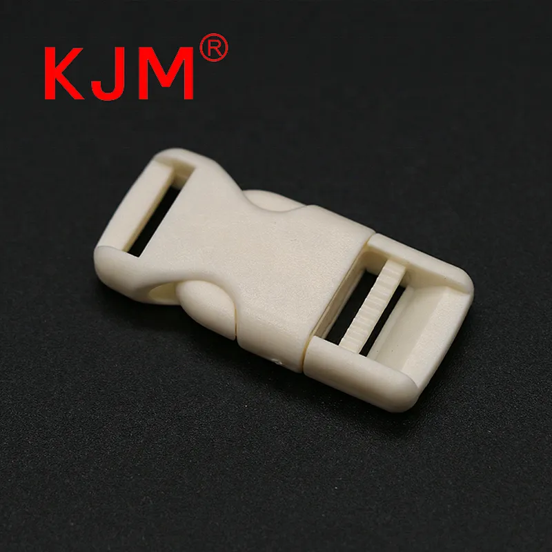 KJM White 12mm Plastic Quick Release Small Flat Buckle Clip for Bag