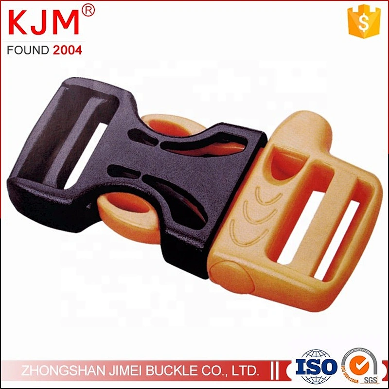 KJM bag accessories wholesale black 3/4 inch POM plastic side release whistle buckle for backpack