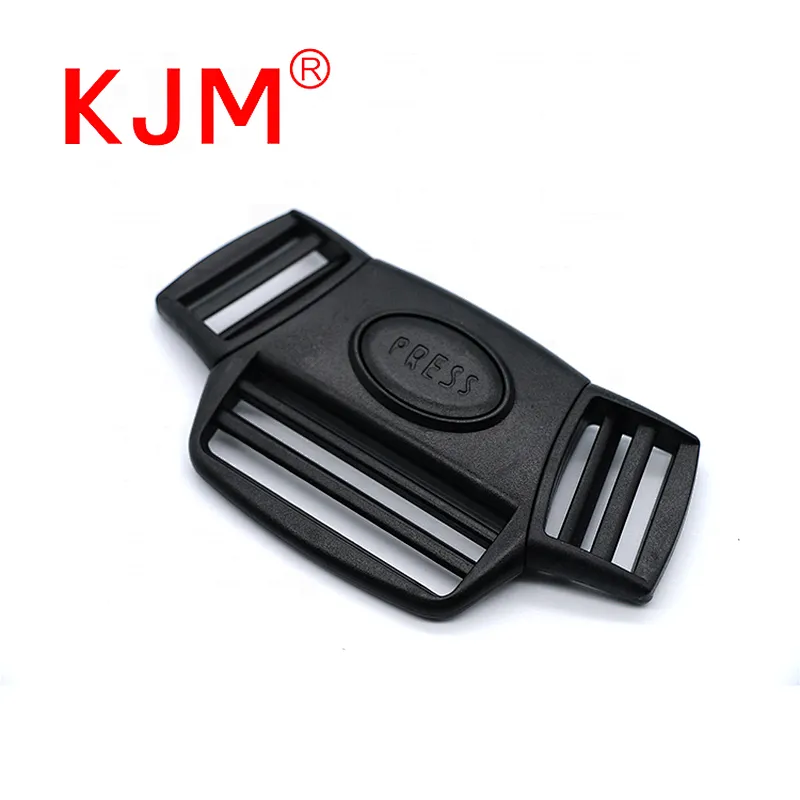 KJM Customized Logo 3 Way Adjustable Side Release Plastic Safety Buckle for Baby Carriage
