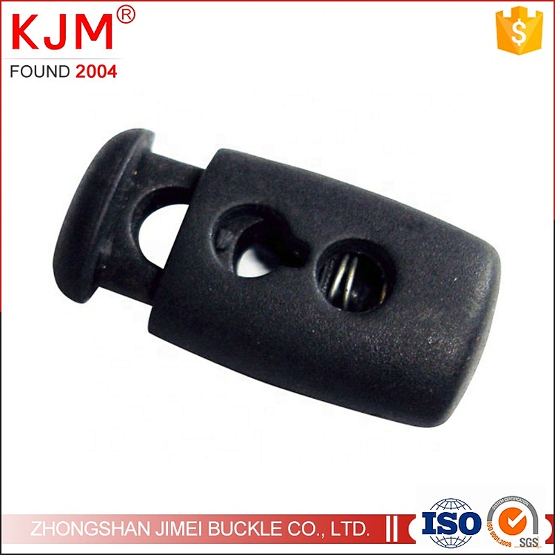 Plastic round cord lock with two holes 5mm