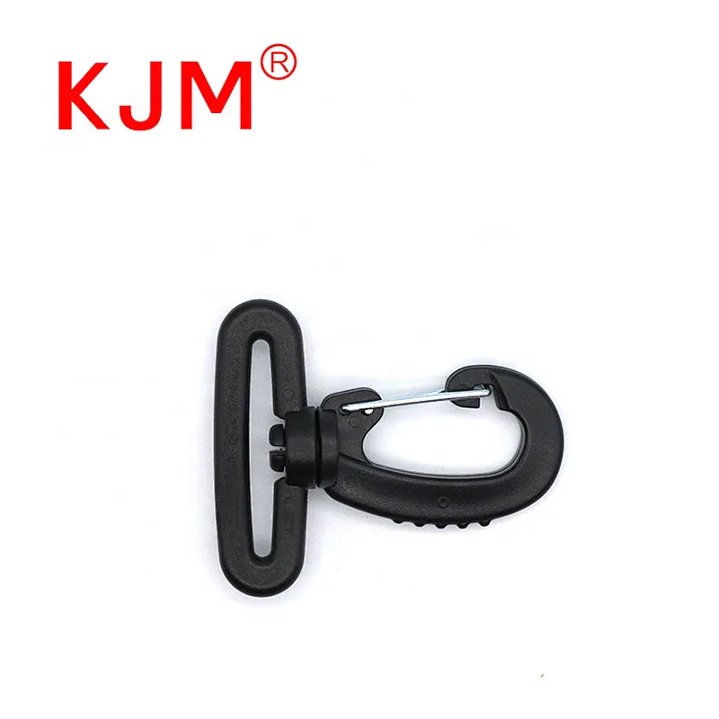 KJM Customized Black  Plastic Swivel Back Snap Hook for Camera Bag Backpack Bicycle Bag