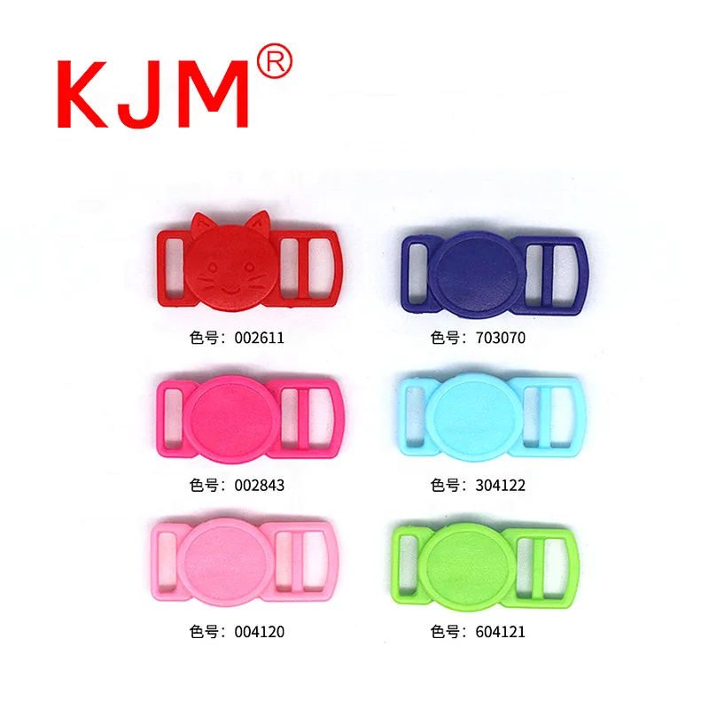 KJM Customized Color 10mm 5KG Quick Release Plastic Safety Breakaway Buckle for Cat Collar