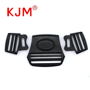 KJM Customized Logo 3 Way Adjustable Side Release Plastic Safety Buckle for Baby Carriage