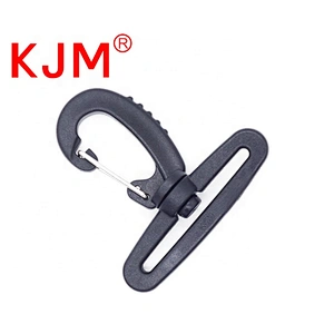 KJM Customized Black  Plastic Swivel Back Snap Hook for Camera Bag Backpack Bicycle Bag