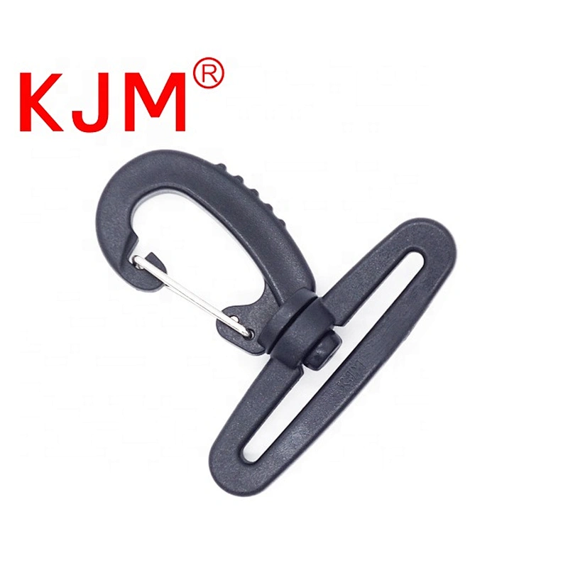 KJM Customized Black  Plastic Swivel Back Snap Hook for Camera Bag Backpack Bicycle Bag