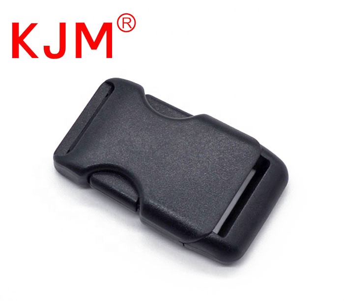KJM Hot sale high quality black custom POM plastic strap belt buckle for backpack camera bag