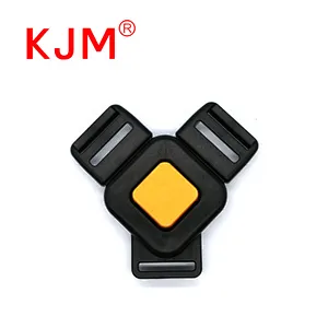 Made In China OEM & ODM Plastic Buckle Harness Stroller 3 Way Buckles for Buggy Webbing