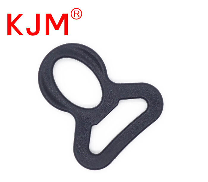 KJM Wholesale Plastic Belt Loop Strap Slider Buckle Flat D-ring for Bag Backpack Webbing