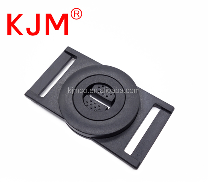 High quality 38mm black custom POM plastic strap belt front release buckle for backpack bag luggage