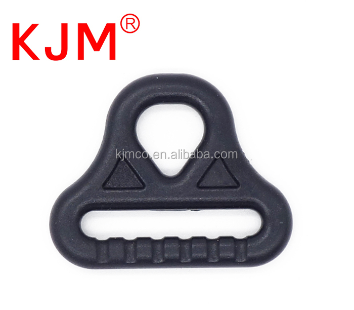KJM Wholesale Plastic Belt Loop Strap Slider Buckle Flat D-ring for Bag/Backpack/Webbing