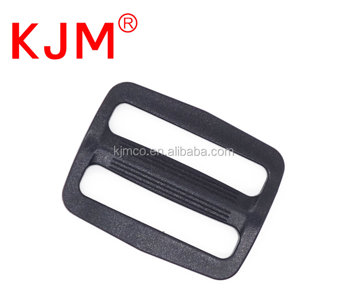 KJM Hot Sale Black Adjusted Buckle Plastic 3 Bar Slides Buckles for Webbing