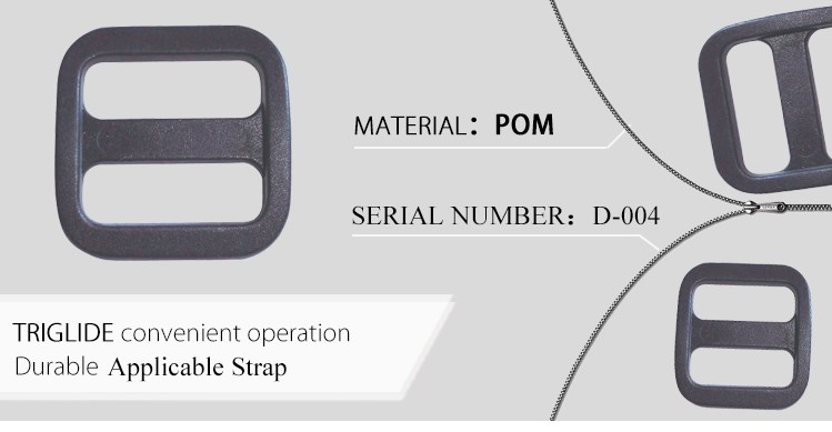 Strong plastic tri-glide strap adjuster for bag backpack
