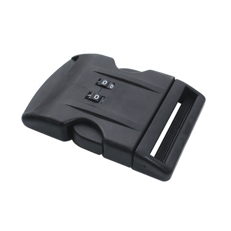 OEM ODM Accept Black POM Plastic 38mm 50mm Side Release Lock Password Luggage Strap Fixed Buckle