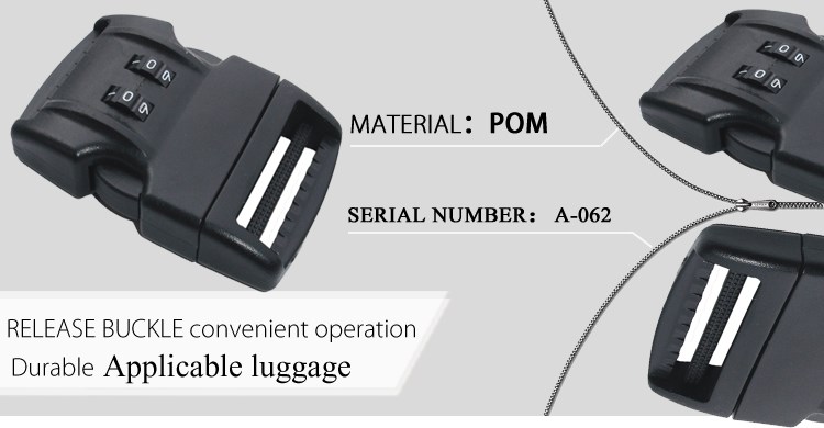 In stock luggage 1.5 inch combination lock plastic quick side release buckle
