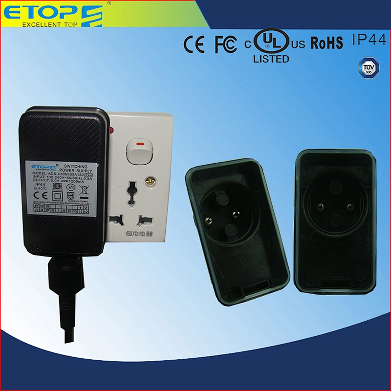 Cheaper price christmas tree adapter IP44 12W 5V2.4A 12V1A Rainproof adaptor with  SAA,GS ROHS,UL1310 certificate