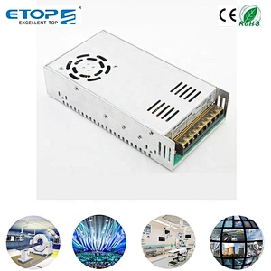 Fan cooling 12v 24v 36v 48v 52v  350w SMPS  industrial power supply IP20  for external use