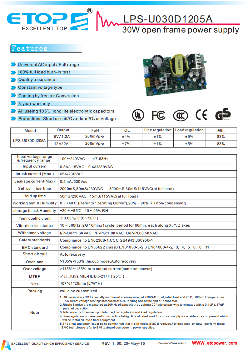 Original Wholesale 30W Universal Open Frame Switching Power Supply 100-240AC 5V 12V Dual Output SMPS Power Supply Unit