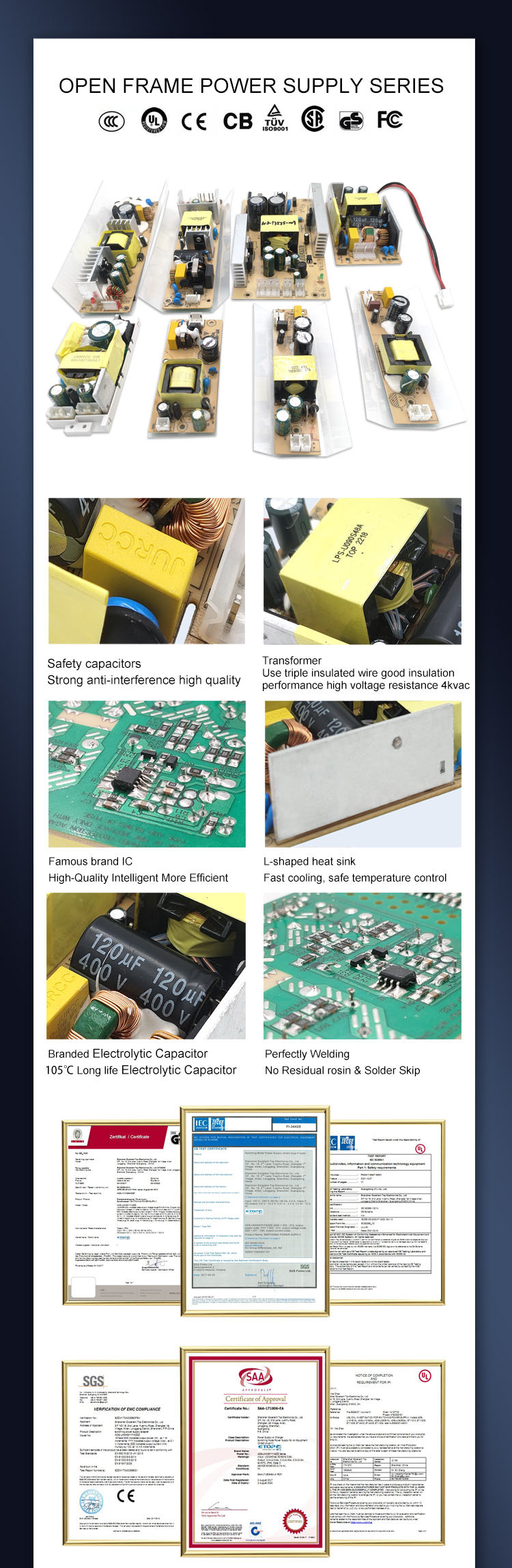 Best Selling Thermoelectric 36W Open Frame Switch Mode Power Supply Generator Module 12V 3A Power Supply Unit