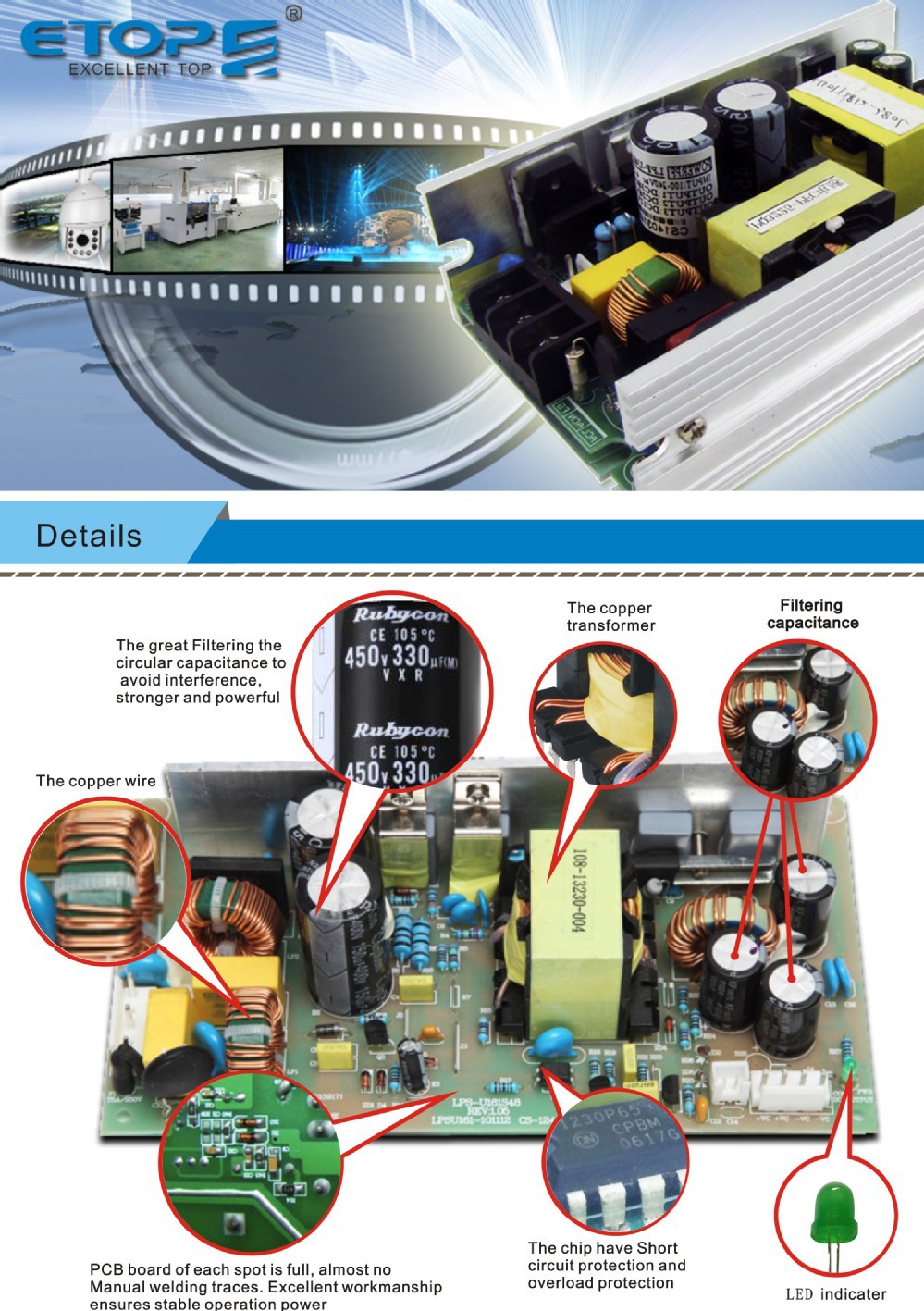 High Efficiency 350W Open Frame Power Inverter 24V 27V 48V 52V Universal Power Supply Unit Circuit Board Power Inverter