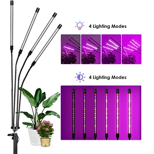 Full Spectrum USB Timer Dimmable 80W 4 Head Flexible Clip Indoor LED Grow Lights