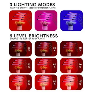 LED Grow Light Full Spectrum Flexible Clip Lamp  USB 18W 27W 36W Growing Lamp for Plants Seedling