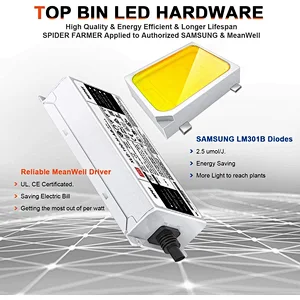 SF-1000 LED Grow Light Use with Samsung LM301B LEDs Daisy Chain Dimmable Full Spectrum Grow Lights for Indoor Plant