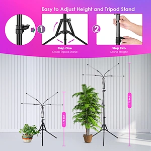 Full Spectrum USB Timer Dimmable 80W 4 Head Flexible Clip Indoor LED Grow Lights
