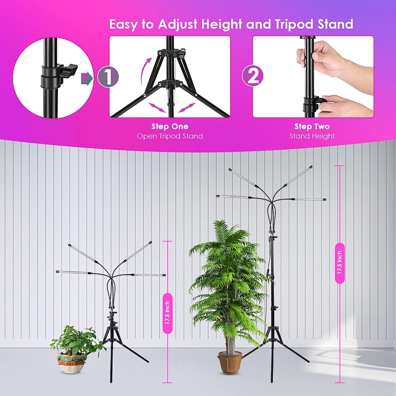 Full Spectrum USB Timer Dimmable 80W 4 Head Flexible Clip Indoor LED Grow Lights