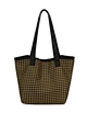 houndstooth pattern tote bag