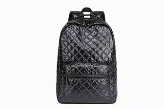 Black Quilted nylon backpack