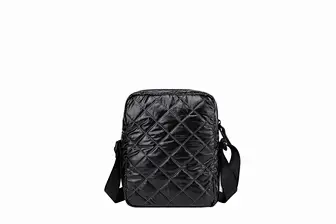 Quilted nylon crossbody shoulder bag