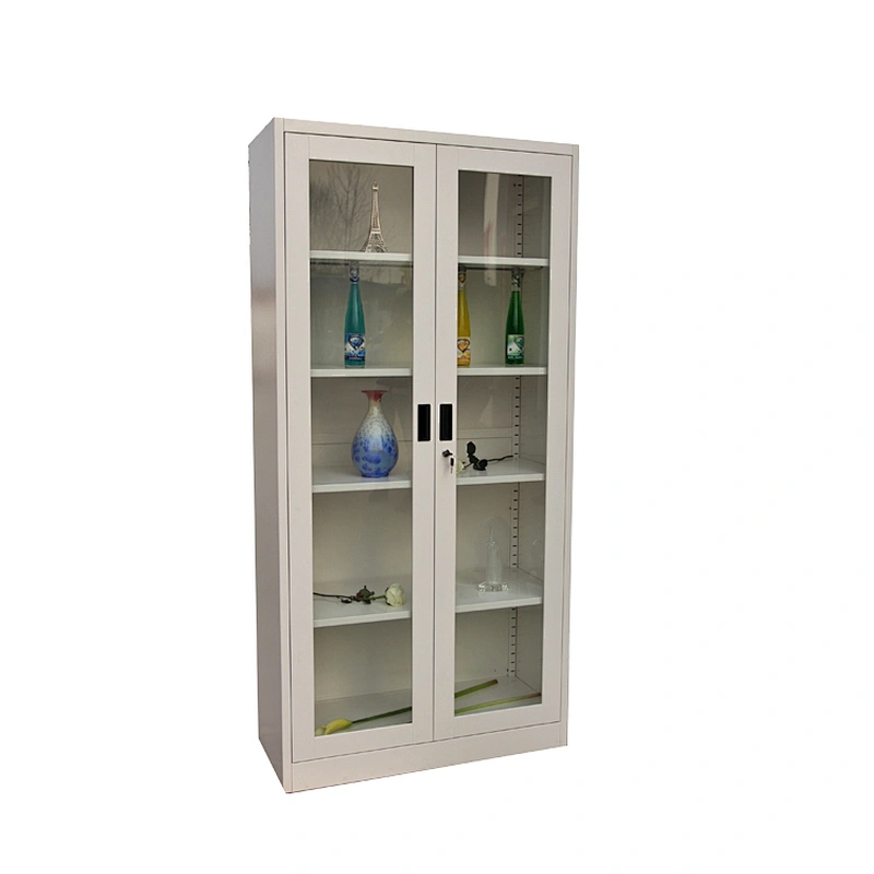 Modern design of swing glass door office file cabinet with lock