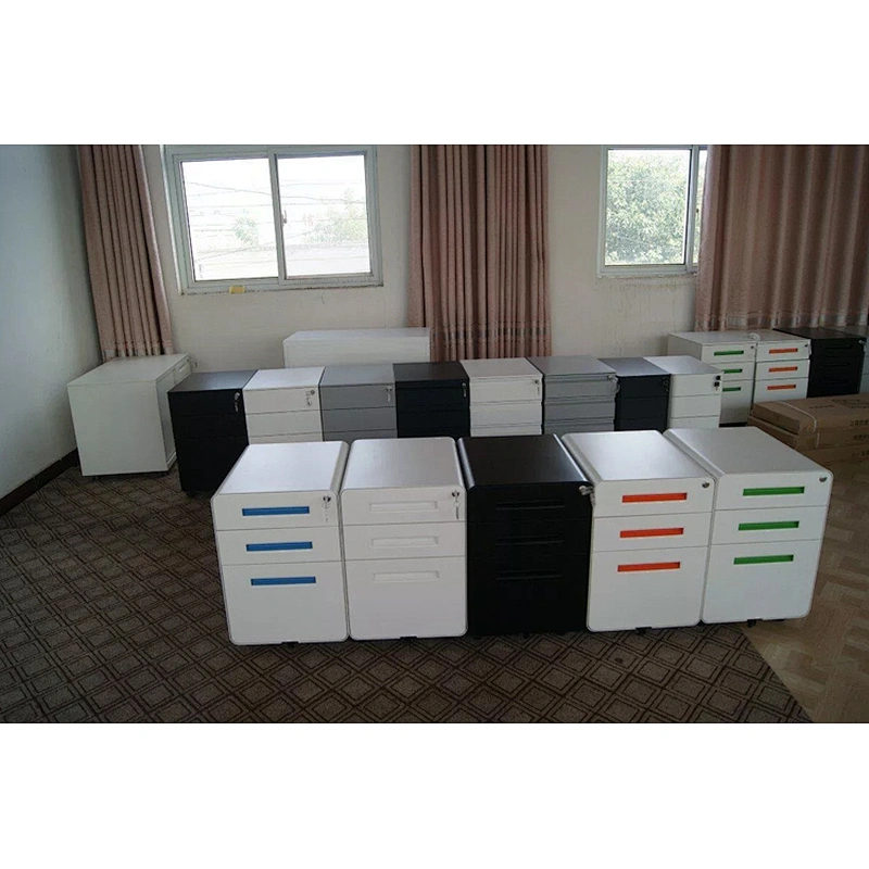 High quality mobile pedestal metal 2 drawers with castor file cabinet