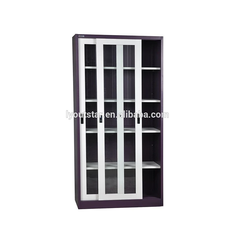 High Quality Office Flat Packed Two Silding Door Steel Filing Cabinet