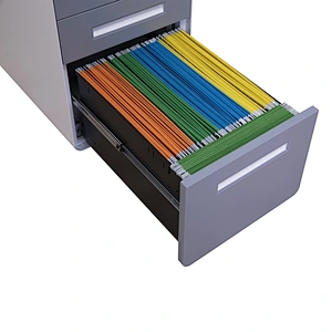American popular office equipment round edge grey white color steel movable file cabinet