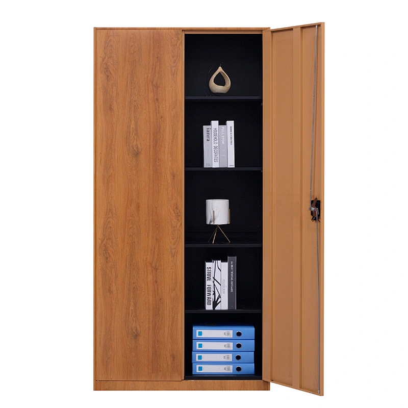Modern simple 2 door office storage furniture steel transfer printing metal file cabinet with lock